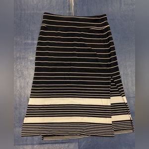 Athleta Black and White stripe jersey midi skirt
